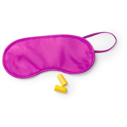 eBuyGB Colourful Eye Mask and Ear Plug Set, Pink, Pack of 2
