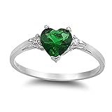 CHOOSE YOUR COLOR Sterling Silver Heart Promise Ring HOLIDAY DEALS 2016