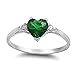 CHOOSE YOUR COLOR Sterling Silver Heart Promise Ring