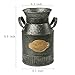 PHILPETY Shabby Chic Classy Designed Milk Can Galvanized Finish Metal Vase Country Rustic Primitive Decorative Flower Holder, 8.0