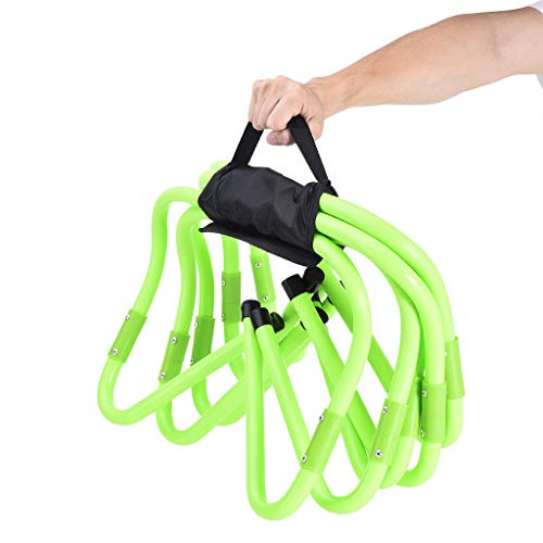 FunDiscount Speed Training Hurdles from 6" to 12" - Pack of 5 - Adjustable Agility Hurdles Training Fitness Soccer Football Training Equipment Exercise Barrier Field Obastacles (Green) - Thumbnail 5