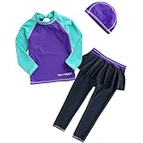 vivobiniya kid Girls Bathing Suit Upf50+ Long sleeve swimwear 3-7T (5(4years old), blue)