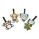Finex - Set of 4 - One Piece Straw Hat Pirates Travel Luggage Tags Bag Tag Strap