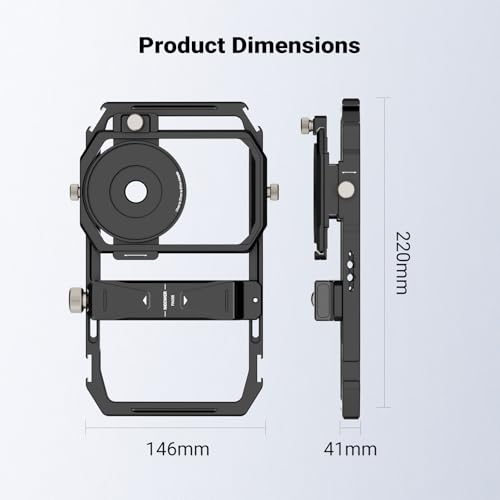NEEWER Universal Phone Cage Video Rig Stabilizer with 17mm to 37mm & 67mm Lens Filter Adapter Ring Accessories Compatible with iPhone Android Samsung for Video Recording Streaming Photography, PA058