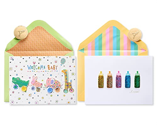 Papyrus New Baby Cards, Critters and Bottles (2-Count)