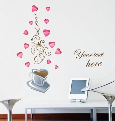 Wallmates Home Decorative Mural Decal Art Vinyl Wall Sticker Writing Your Love Heart Pink Wallpaper