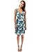 PattyBoutik Women V Neck Sleeveless Print Dress (Blue, Green and White 11 Small)