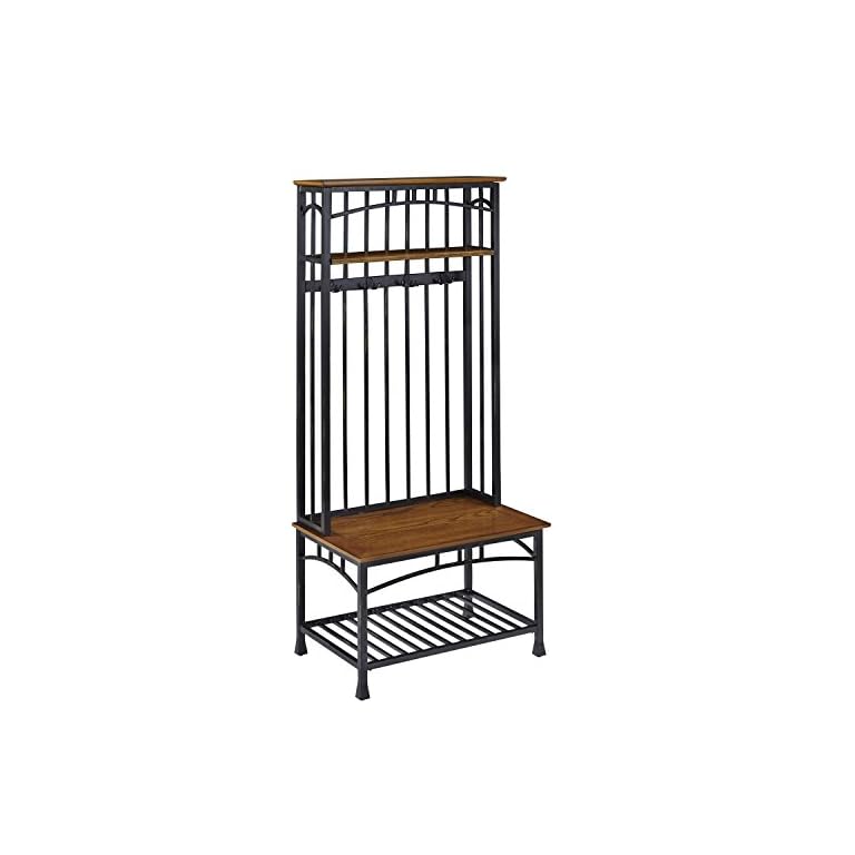 Modern Craftsman Distressed Oak Hall Tree by Home Styles LAVORIST