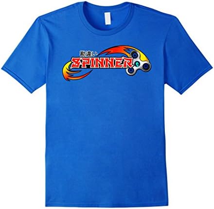 Mens Fidget Spinner - Anime Theme Shirt  Large Royal Blue