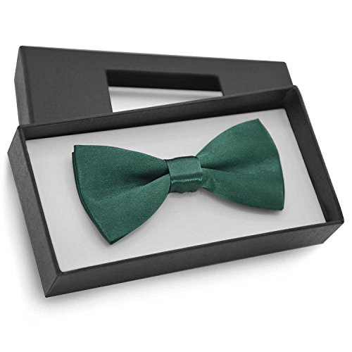Brooben Boys Kids Bowtie Pre tied Banded Satin Adjustable Bow Tie BT1 Dard Green