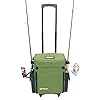 Elkton-Outdoors-Rolling-Tackle-Box-Green-L-157-x-W-96-x-H-185-inches-11-pounds-Waterproof-5-Retractable-Compartments-4-Rod-Holders-Rolling-Fishing-Tackle-Bag-Roller-Tackle-Box