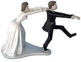 Bride and Groom Cake Top Funny Couple Runaway Groom
