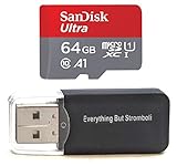 64GB Sandisk Micro Memory Card works with DJI Spark, Mavic Drone Video Camera Quadcopter SDXC MicroSD TF Flash 64G Class 10 with Everything But Stromboli Card Reader