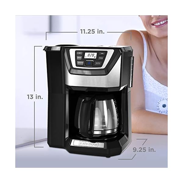 BLACK+DECKER CM5000GD 12Cup Mill and Brew Coffee Maker, Black/Grey