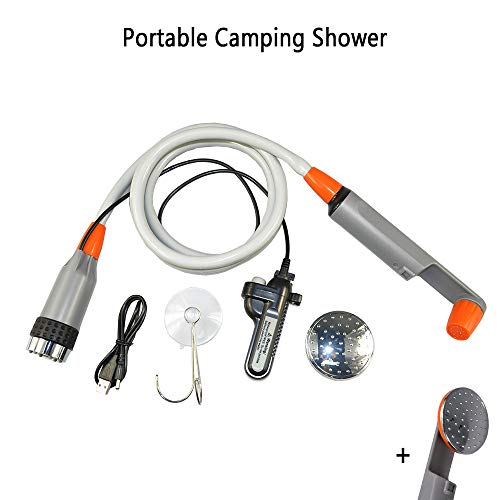 LUOOV [Upgraded] Portable Camping Shower Pump with USB Rechargeable Battery