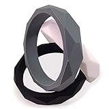 Teething Bracelets (Set of 3) For Baby Toddler Kids - Safe BPA Free Solid Silicone Teether Pain Relief Fashionable For Mom - Twilight