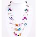 Triple Strands Blister Shell and Beaded Long Necklace Multi Color 48''