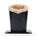 Cosmos ® Crocodile Pattern Black Pu Leather Eyeglasses Holder Stand with Light Brown Color Plush Lined