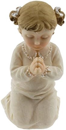 Kneeling Communion Girl Statue Cake Topper 4.5"