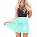 SUNNOW Womens Summer Sleeveless Lace Top Short Skater Pleated Dress Party Mini Dress