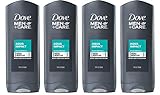 Dove Men+Care Body and Face Wash, Aqua Impact, 18 Ounce (Pack of 4)