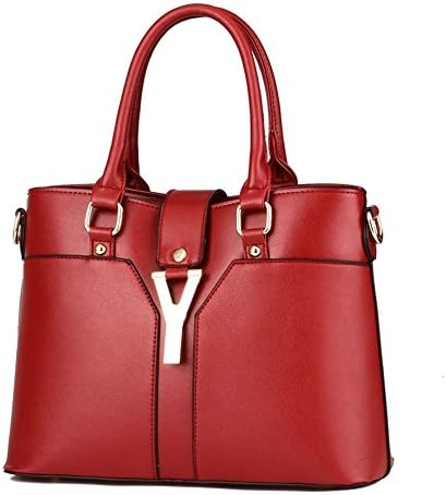 Hydne Women's Elegant Simple Decent Sling Tote Bags Top Handle Handbag(Red)