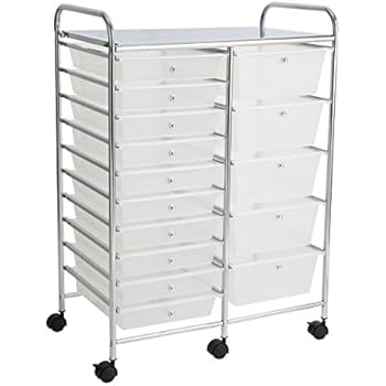 Amazon Com Finnhomy 15 Drawer Rolling Cart Organizer Storage