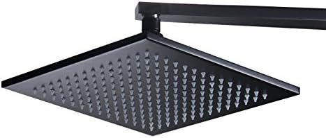 Yodel 12 Inch Solid Square Ultra Thin Stainless Steel Rain Shower Head, Oil Rubbed Bronze Without Shower Arm
