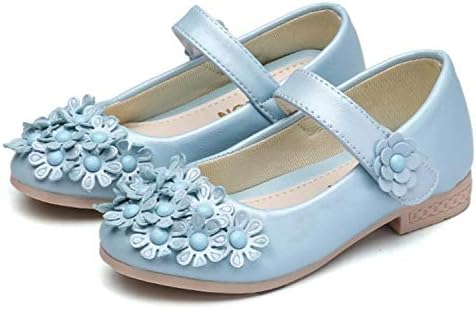 New Summer Baby Princess Girls Sandals Flowers Shoes PU Leather Shoe Kids Party Shoes Size 26~36 Sandalia Infantil Blue 4