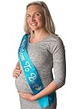 Mom to be Sash - Soft, Blue Satin with Silver