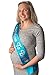 Mom to be Sash - Soft, Blue Satin with Silver Glitter - Baby Shower Sash for Mom - Baby Boy or Twins - Neutral - Best Baby Shower Gift or Baby Shower Decorations