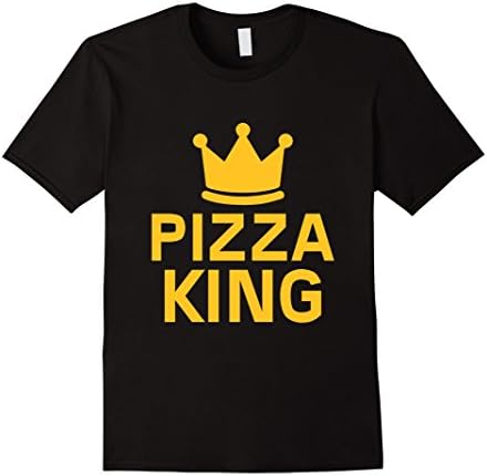 Mens Pizza King Ultimate Topping Crowned Ruler Statement T-Shirt 2XL Black