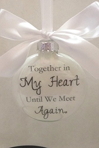 Memorial Glass Christmas Ornament - Together in My Heart - In Memory Personalized Bereavement Gift