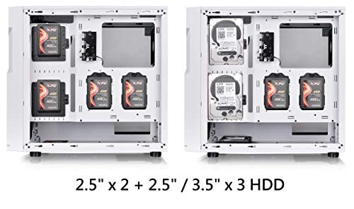 Thermaltake Commander C31 Snow Motherboard Sync ARGB ATX Mid Tower Computer Chassis with 2 200mm ARGB 5V Motherboard Sync RGB Front Fans + 1 120mm Rear Black Fan Pre-Installed CA-1N2-00M6WN-00