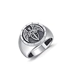 YueYuan Saint Michael Ring for Men 925 Sterling
