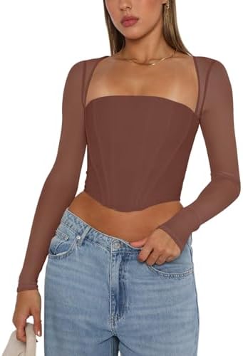 Amazon.com: JSXZMMSM Womens Corset Top Sexy Strapless Long Sleeve