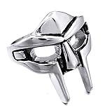 Doom Mask Gladiator Style Ring Metal Silver