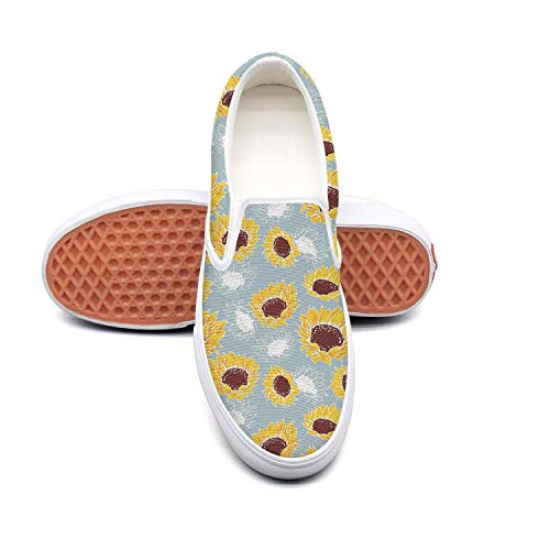 Ppqqmm Hot Big Sunflower Seeds Kernels Women's Classic Slip-On Skateboarding Shoe