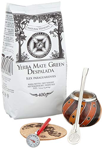 Mate Green 12166 Yerba Mate Trinkset mit laubwechselndem, organischem Yerba Mate Green handgefertigtem Original Calabaza…