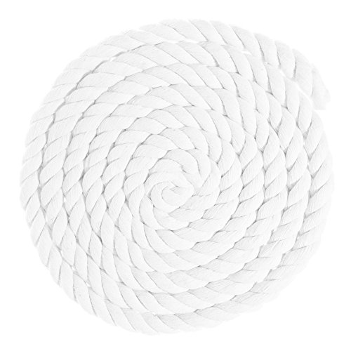 West Coast Paracord Twisted 3 Strand Natural Cotton Rope Artisan Cord – 1/4, 1/2, 5/8, 3/4 and 1 Inch Diameters – 10, 25, 50, 100 Feet