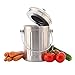 Chef's Star Stainless Steel Kitchen Compost Bin for Counter Top or Under Sink, 1 Gallon Small Food Waste Container Bucket with Lid, Indoor Composter for Countertop, Trash Pail with Charcoal Filter