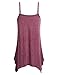 Miusey Womens Handkerchief Hem Flowy Top Casual Summer Spaghetti Strap Camisoles Tank (Large, Red)