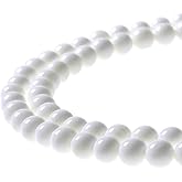 MJDCB 7A Natural Deep Sea White Shells Round Stone Beads for Jewelry Making DIY Bracelet Necklace (6mm)