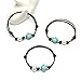 SOFYBJA PearlyPearls Single Freshwater Pearl Bracelet with Turtle Turquoise on Leather Cord Adjustable Jewelry 7.8'' Black