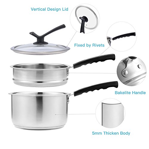 Double Boilers&Classic Stainless Steel NonStick Saucepan,Steam Melting