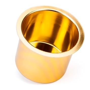 Single Vivid Gold Aluminum Drop-in Cup Holder by Brybelly