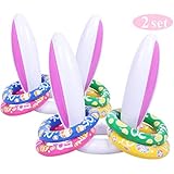 Max Fun Inflatable Bunny Ears Ring Toss Game Pack of 2 for Easter Party (Inflatable Bunny Ears)