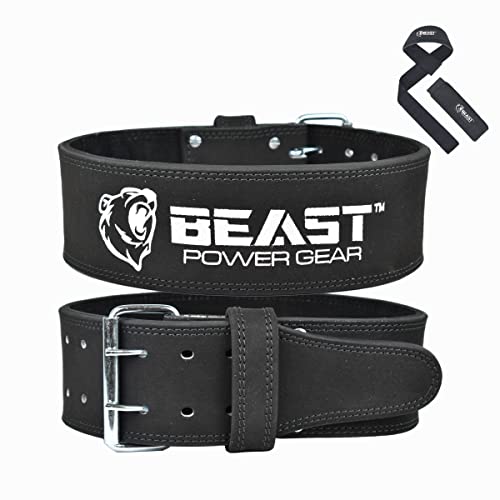 Beast Power Gear Weight Lifting Belt for Women & Men Leather Power