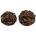 REECHO Women's Thick 2PCS Hair Scrunchies Made of Hair Curly Wavy Updo Hair Bun Extensions Messy Hairpieces