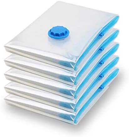 Kissherely Reusable Vacuum Storage Bags Transparent Folding Zip Space Saver Bags for Bedding Clothing Blankets (80 * 120CM)